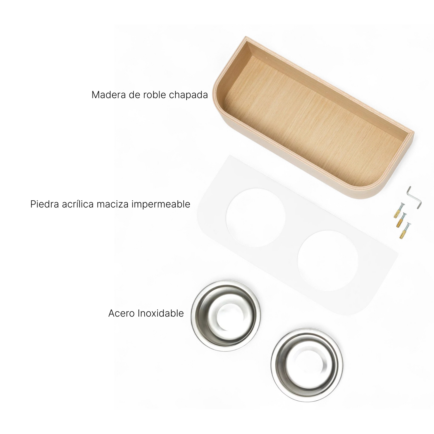 Comedero Elevado de Pared – Stone & Wood Edition
