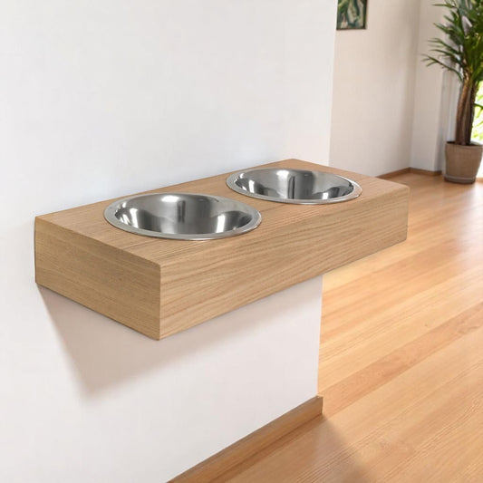 Comedero Elevado de Pared en Madera – Nordic Mood