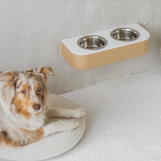 Comedero Elevado de Pared – Stone & Wood Edition