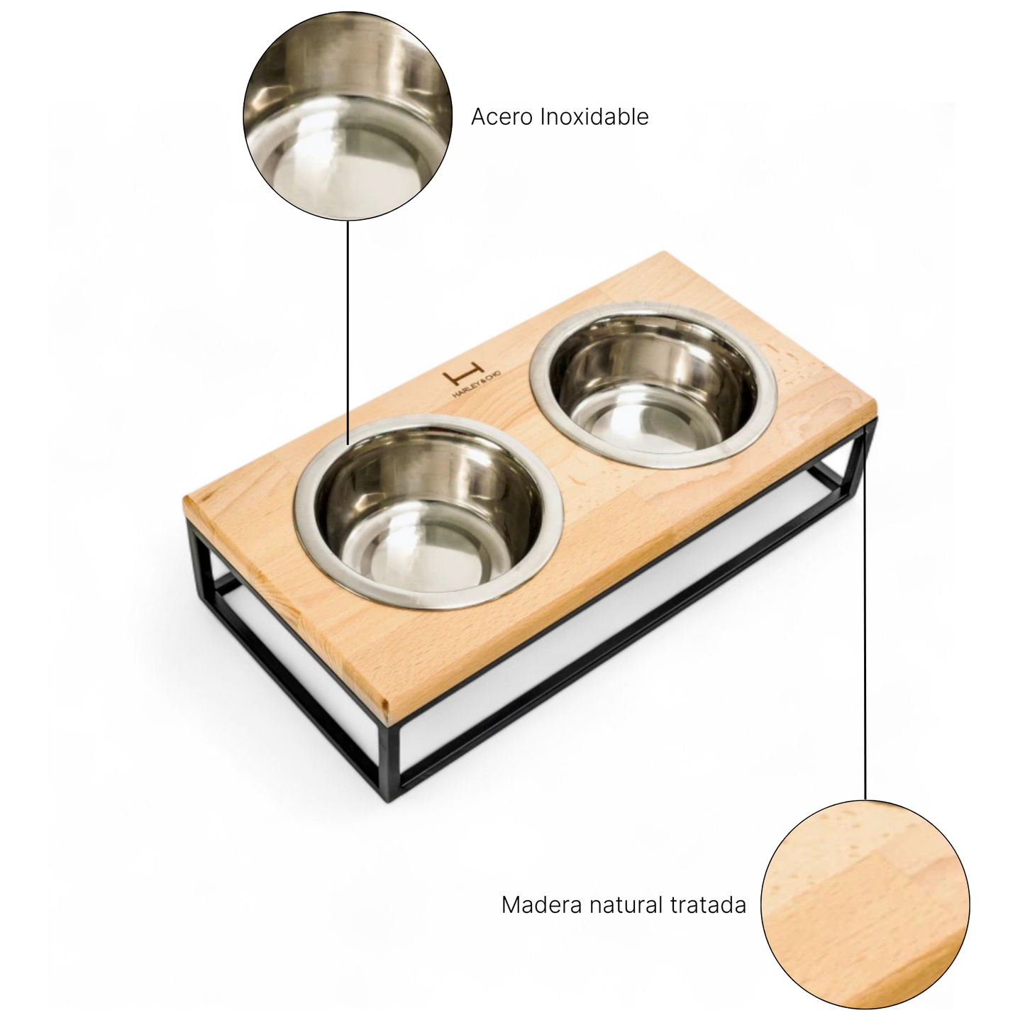 Set de Comederos Elevados – Lunch Bar Wood
