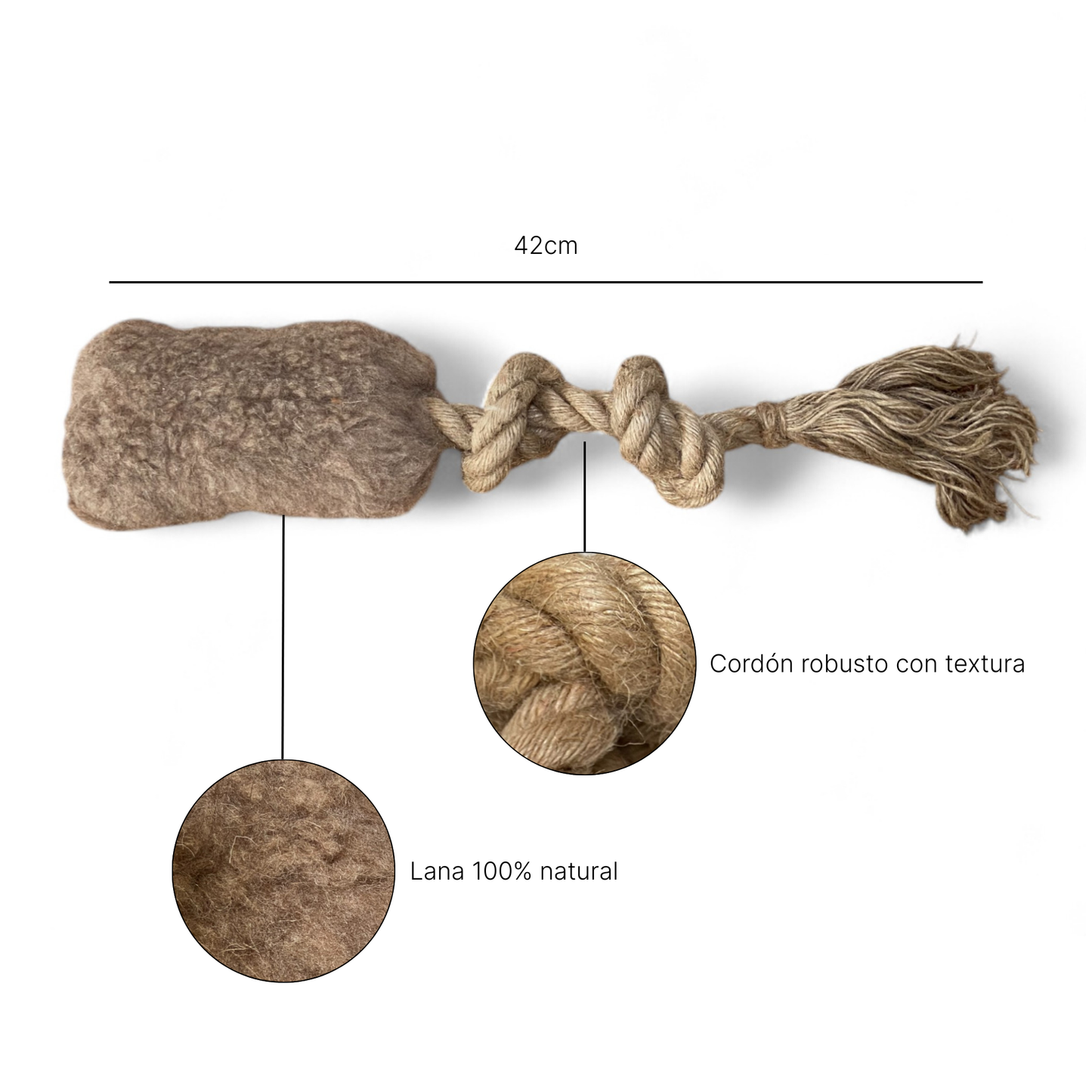 Trenza Natural Beige – Juguete Artesanal para Perros