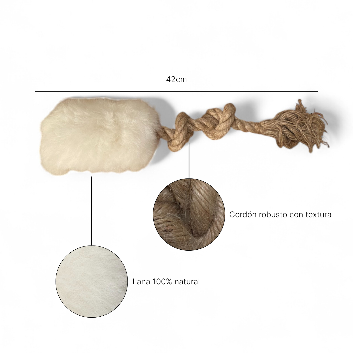 Trenza Natural Blanca– Juguete Artesanal para Perros