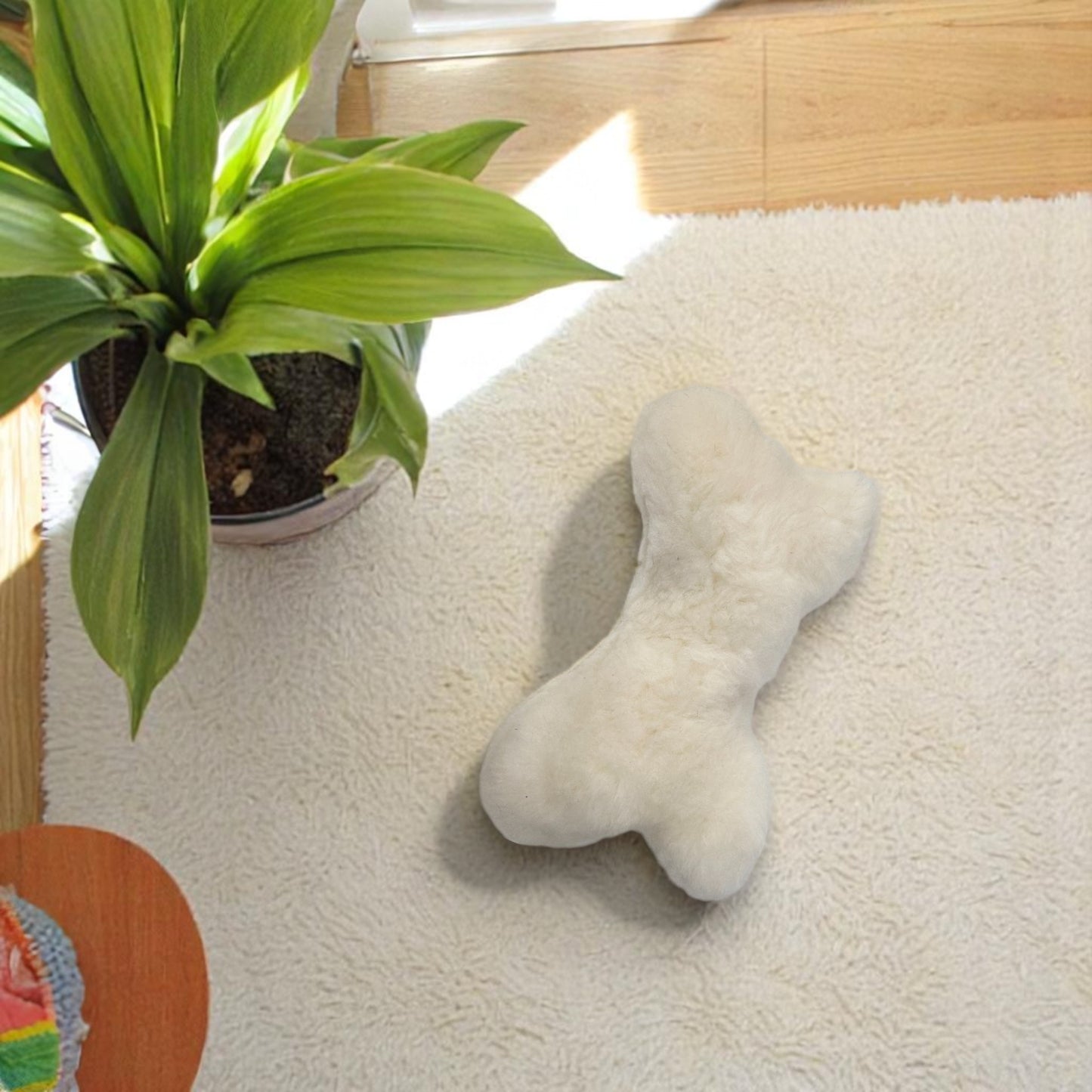Hueso de Lana Natural – Juguete Artesanal para Perros